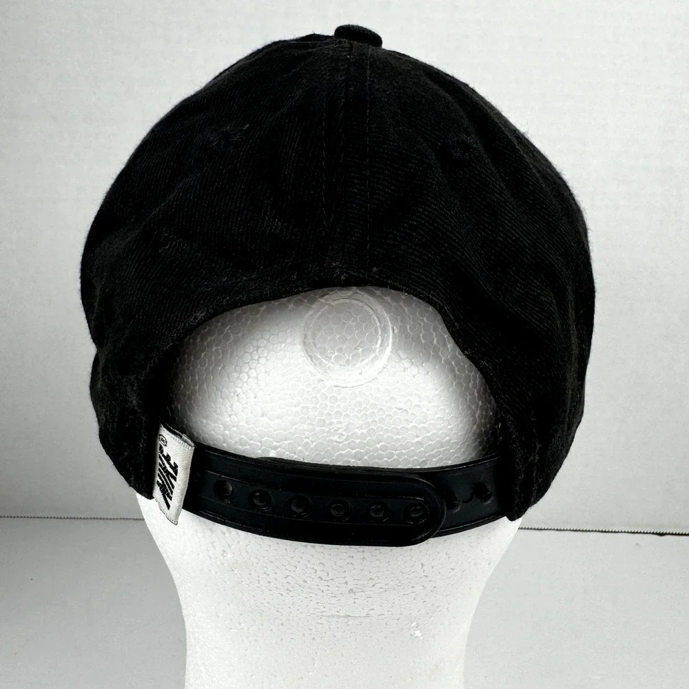 Vintage Nike Adult Snapback Hat Cap Swoosh Baseball Dad Black Green Under Bill